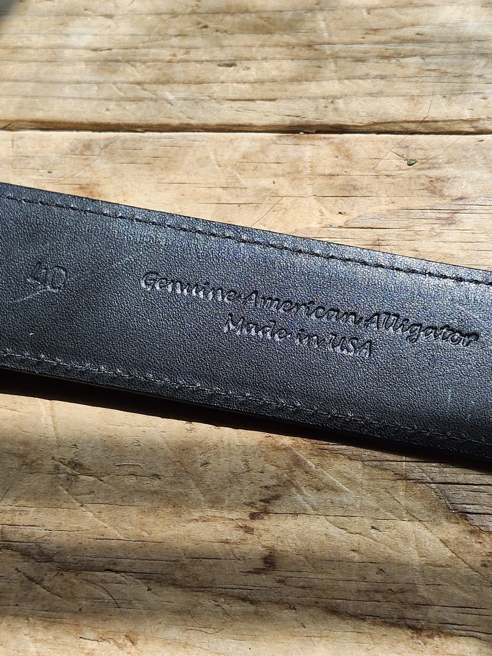 Genuine American  Belt with Vintage Brushed Metal Buckle